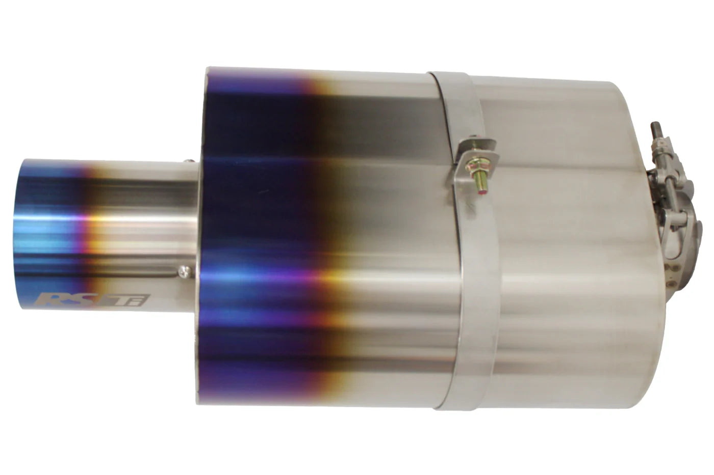 GReddy Performance Parts Universal RS-Ti Oval Titanium Muffler(s) and Tip with V-Band - 11003530 - 3.0" Universal RS-Ti Oval Muffler with removable 105mm Tip