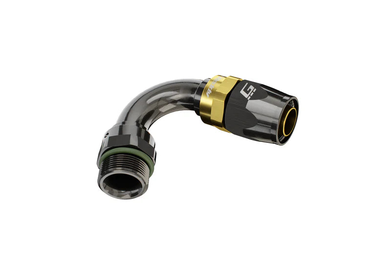 GReddy Performance Parts -06 ORB male Swivel Hose End(s) - Black / Gold anodized - 12810612 - ORB 120deg. Hose-End 06
