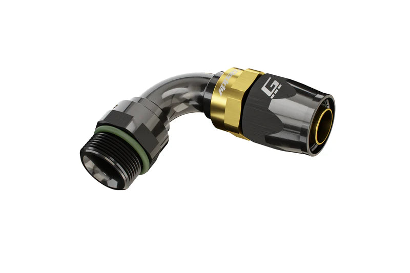 GReddy Performance Parts -08 ORB male Swivel Hose End(s) - Black / Gold anodized - 12810890 - ORB 90deg. Hose-End 08