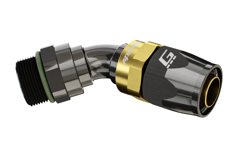GReddy Performance Parts -12 ORB male Swivel Hose End(s) - Black / Gold anodized - 12811215 - ORB 150deg. Hose-End 12