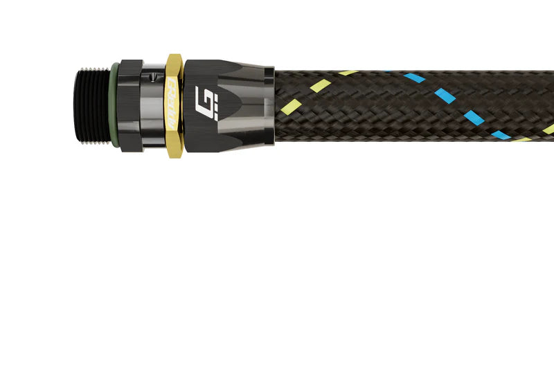 GReddy Performance Parts -06 ORB male Swivel Hose End(s) - Black / Gold anodized - 12810612 - ORB 120deg. Hose-End 06