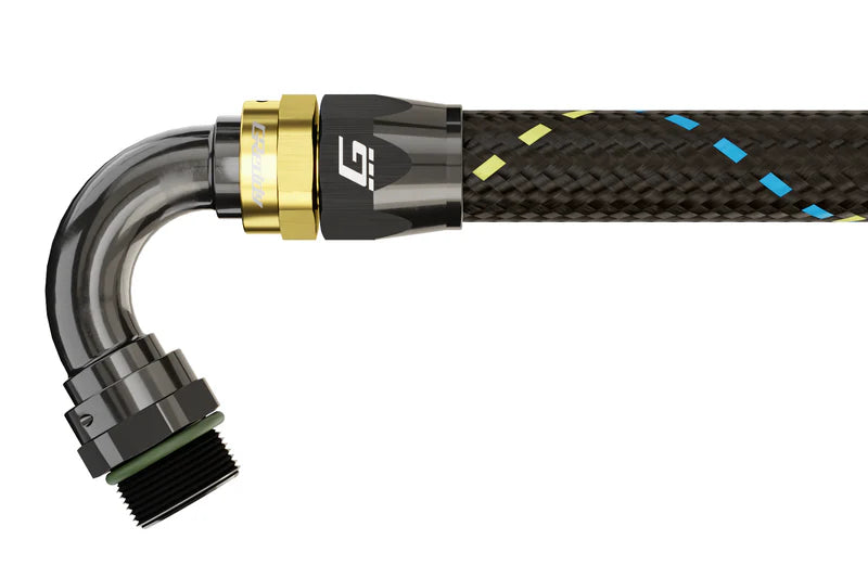 GReddy Performance Parts -06 ORB male Swivel Hose End(s) - Black / Gold anodized - 12810612 - ORB 120deg. Hose-End 06