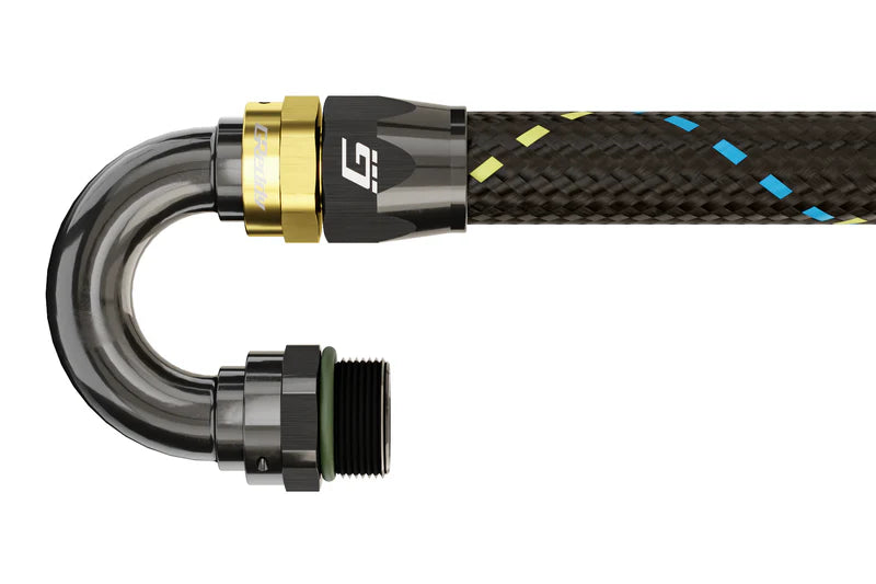 GReddy Performance Parts -06 ORB male Swivel Hose End(s) - Black / Gold anodized - 12810612 - ORB 120deg. Hose-End 06