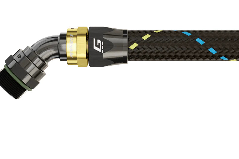 GReddy Performance Parts -06 ORB male Swivel Hose End(s) - Black / Gold anodized - 12810612 - ORB 120deg. Hose-End 06
