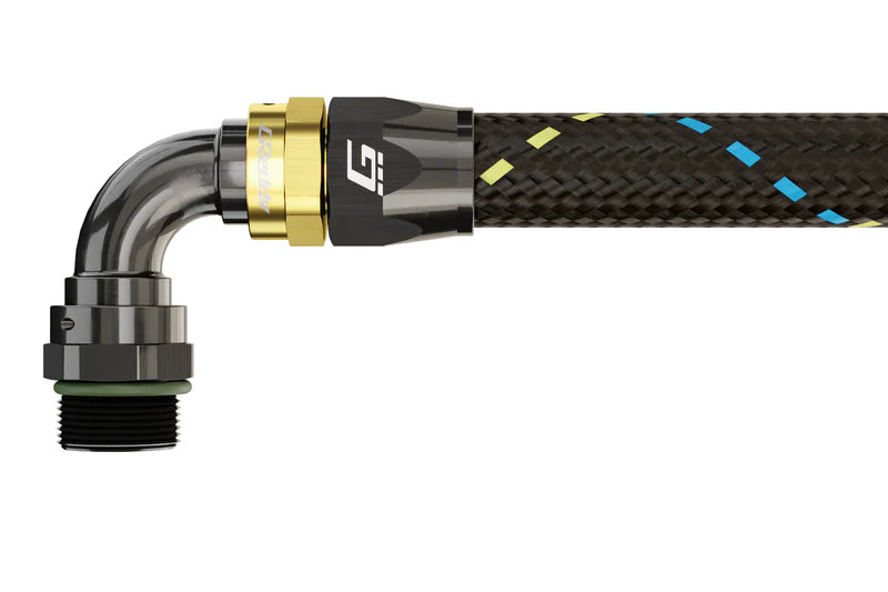 GReddy Performance Parts -06 ORB male Swivel Hose End(s) - Black / Gold anodized - 12810612 - ORB 120deg. Hose-End 06