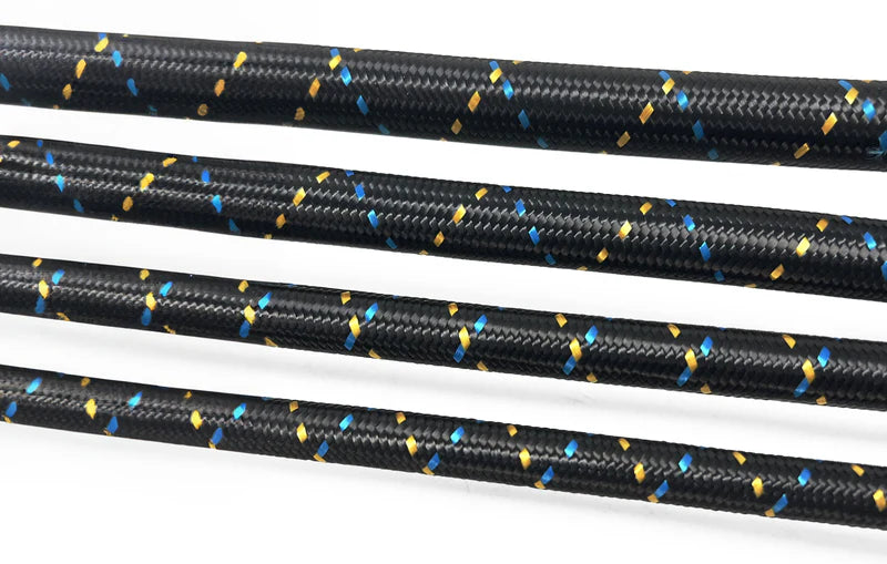 GReddy Performance Parts -16 Nylon Braided Hose(s) - Black / Gold / Blue - 9 Feet P/N 12851609 - GReddy AN16 nylon hose