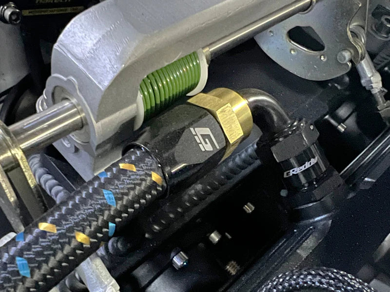 GReddy Performance Parts -10 Nylon Braided Hose(s) - Black / Gold / Blue - 3 Feet P/N 12851003 - GReddy AN10 nylon hose