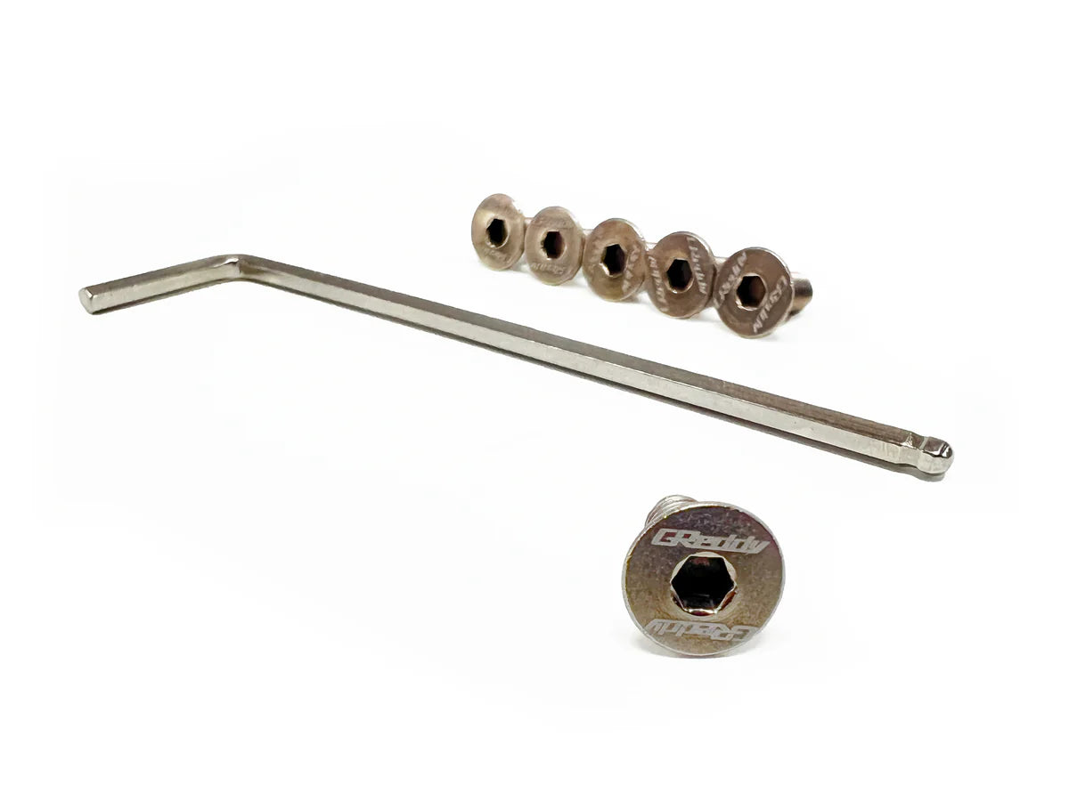 GReddy Performance Parts TITANIUM STEERING WHEEL BOLT SET, RAW-Ti (16500104)