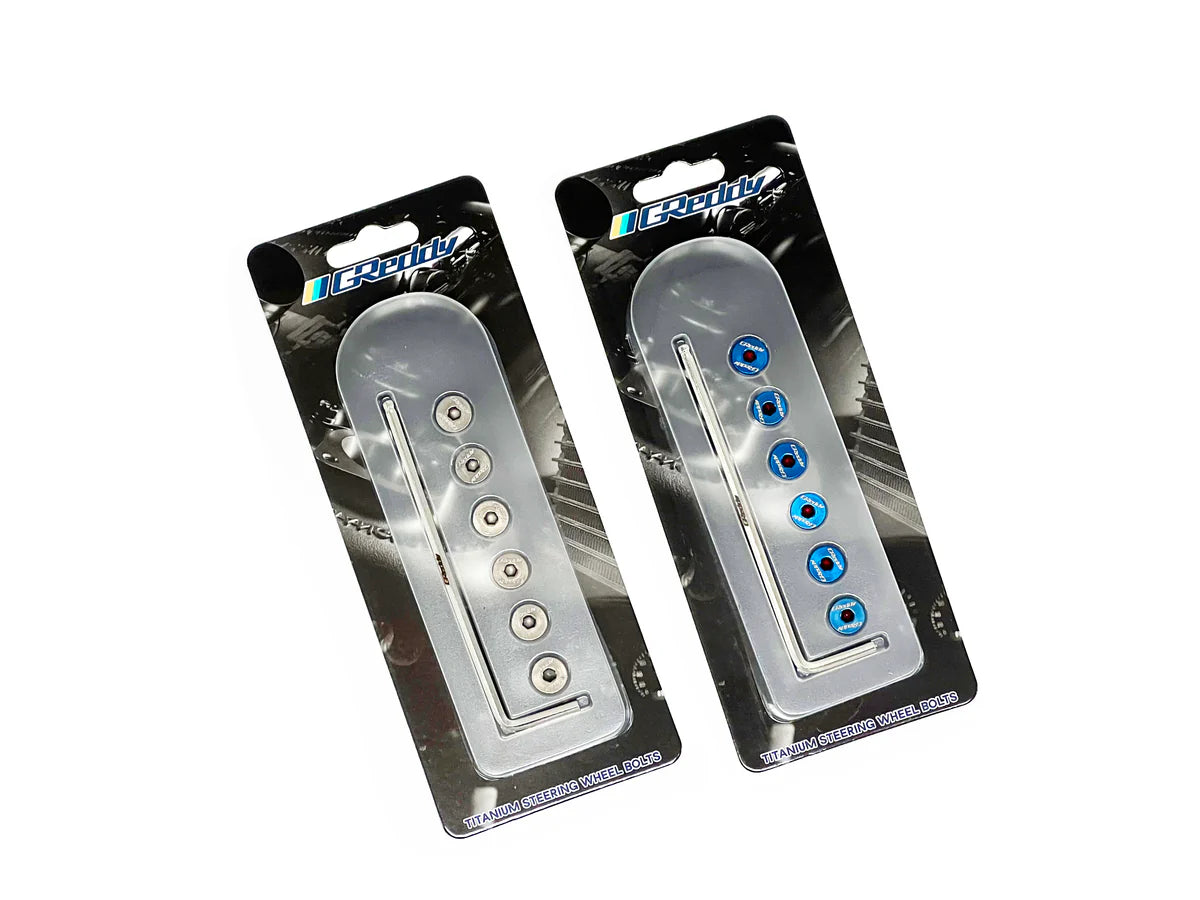 GReddy Performance Parts TITANIUM STEERING WHEEL BOLT SET, RAW-Ti (16500104)