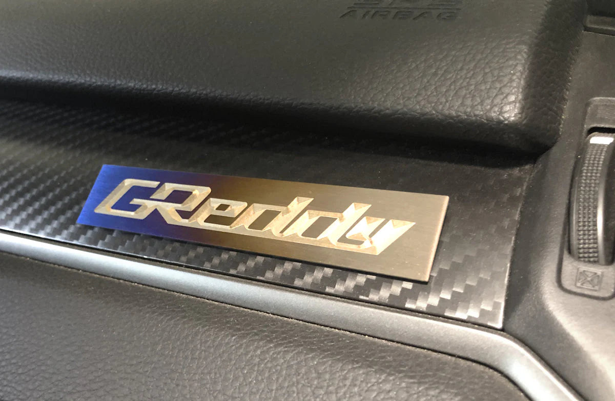 GReddy Performance Parts Optional Titanium GReddy Emblem - (105x20mm)