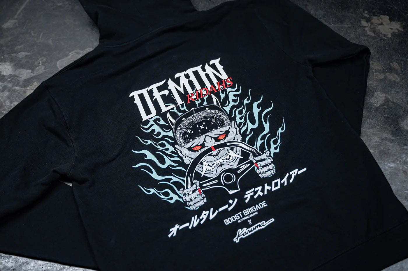 GReddy Performance Parts Boost Brigade x Karuma Demon Ridahs Pullover Hood - Releasing Sun. 11/24 - 12noon PST - 21540301 - Small Demon Ridahs Pullover Hood