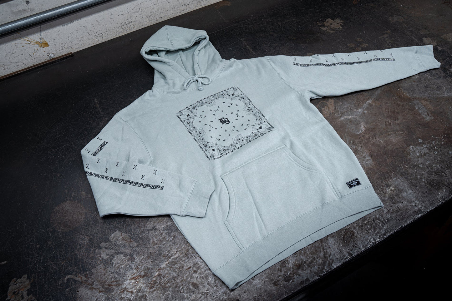 GReddy TRUST Japan Boost Brigade Paisley Pull-over Hoodie - Sage Green - 21442302 - Medium