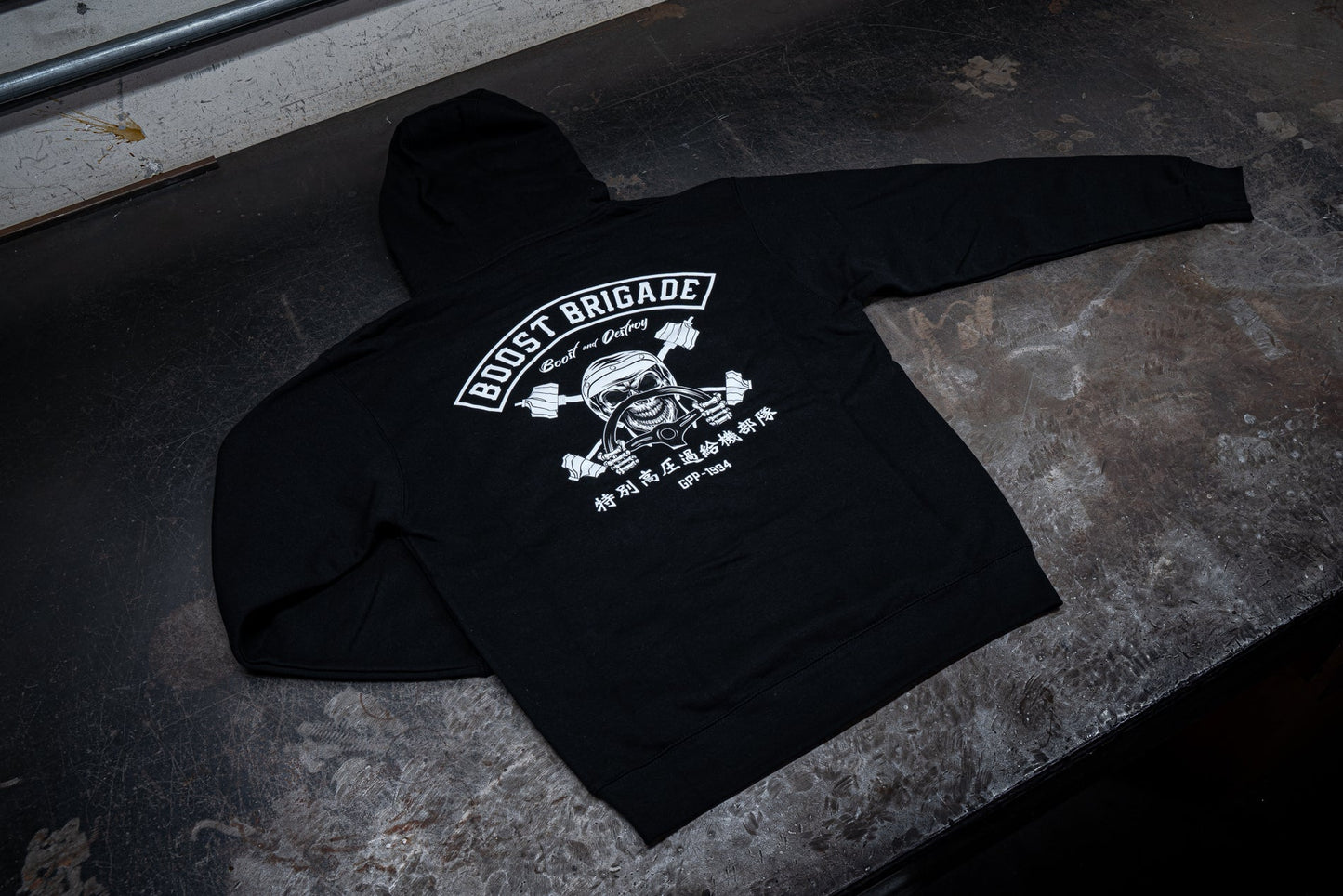 GReddy TRUST Japan Boost Brigade Boost and Destroy Zip-up Hoodie - Black - 21437305 - XXL