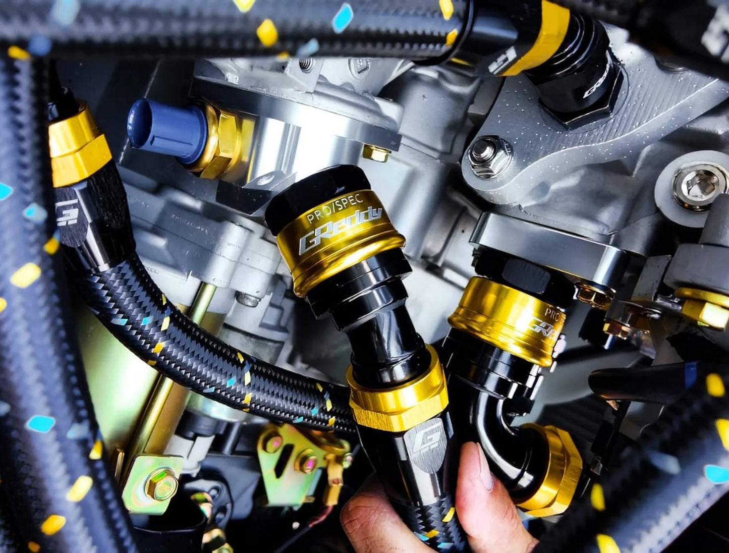 GReddy Performance Parts GREDDY PRO/SPEC STRAIGHT QUICK-RELEASE HOSE END(s) - BLACK/GOLD - 12860800 - 08 Pro/Spec Straight