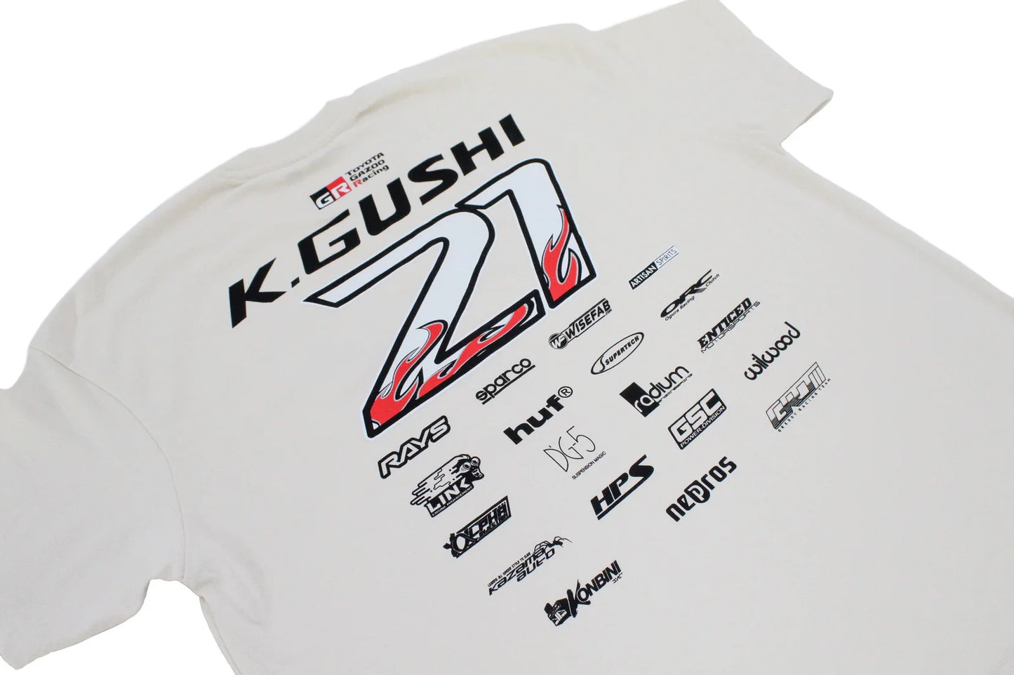 GReddy Performance Parts 2025 K.Gushi Team (Boxy Fit) Tee(s) - Cream White - 23130024 - KG21 Cream XL