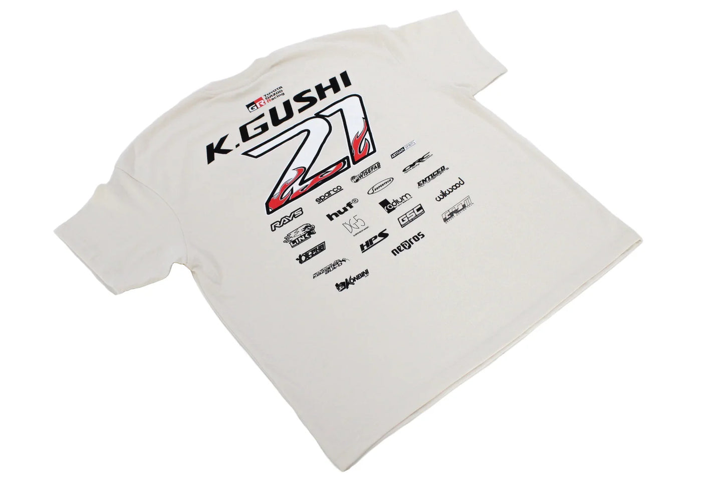 GReddy Performance Parts 2025 K.Gushi Team (Boxy Fit) Tee(s) - Cream White - 23130024 - KG21 Cream XL