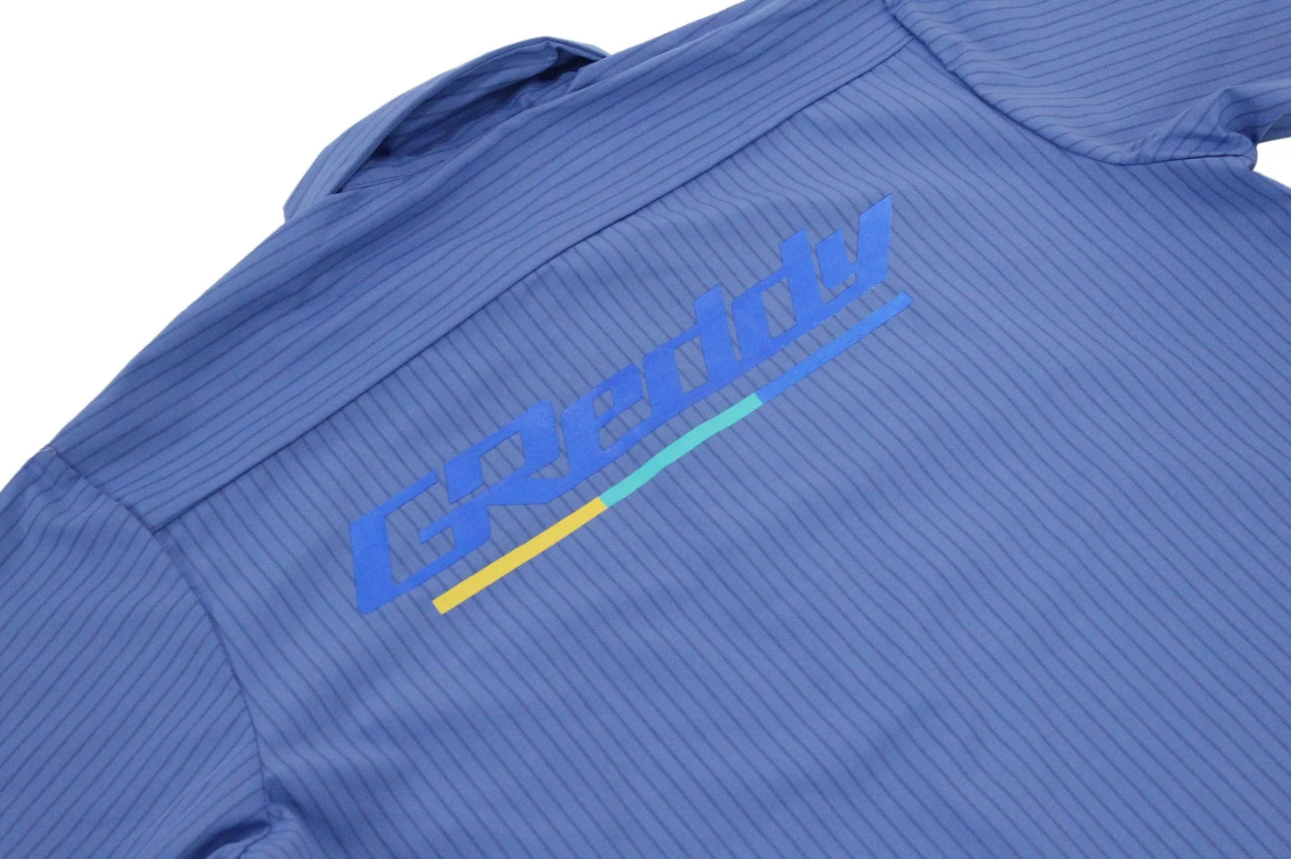GReddy Performance Parts NEW! GReddy Mechanic's Button-up Work Shirt(s) V3 - Blue/Blue Stripe - 18018021 - SM