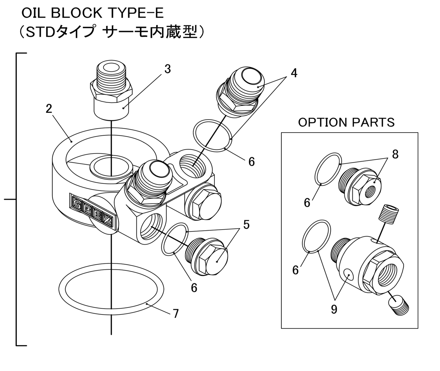GReddy TRUST Japan OIL BLOCK TYPE-E (STD TYPE THERMO BUILT-IN) FOR 12401126