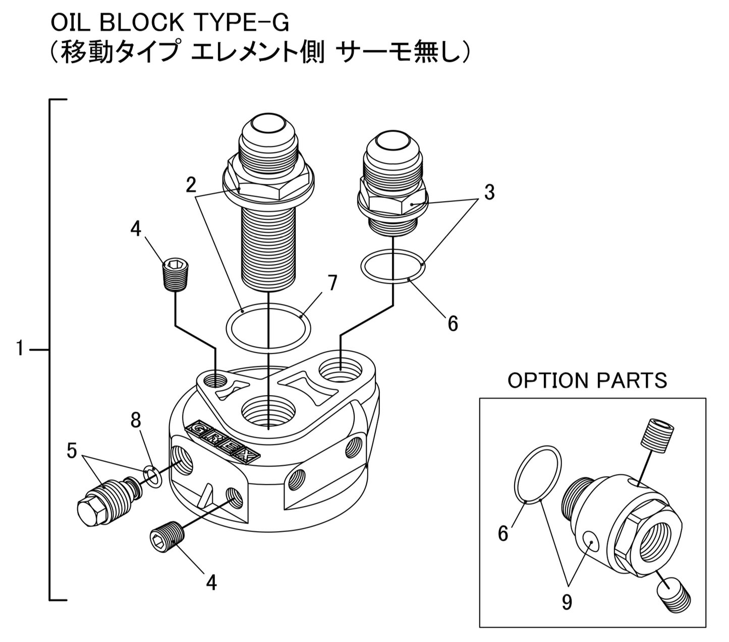 GReddy TRUST Japan OIL BLOCK TYPE-G (MU MOVEMENT TYPE ELEMENT SIDE THERMO) FOR 12401122