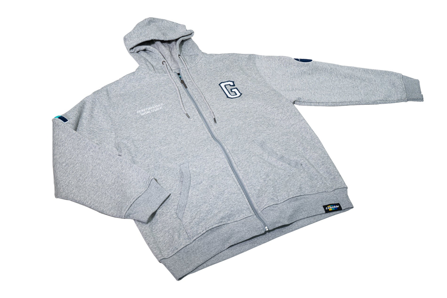 GReddy TRUST Japan GReddy Varsity Zip-Up Hooded Fleece - Heather Grey - 20507212 - Medium