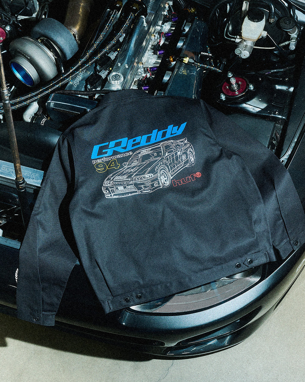 GReddy Performance Parts HUF x GReddy Diagram Work Jacket - Black (Collection drops 4/24) - 14200201 - Small