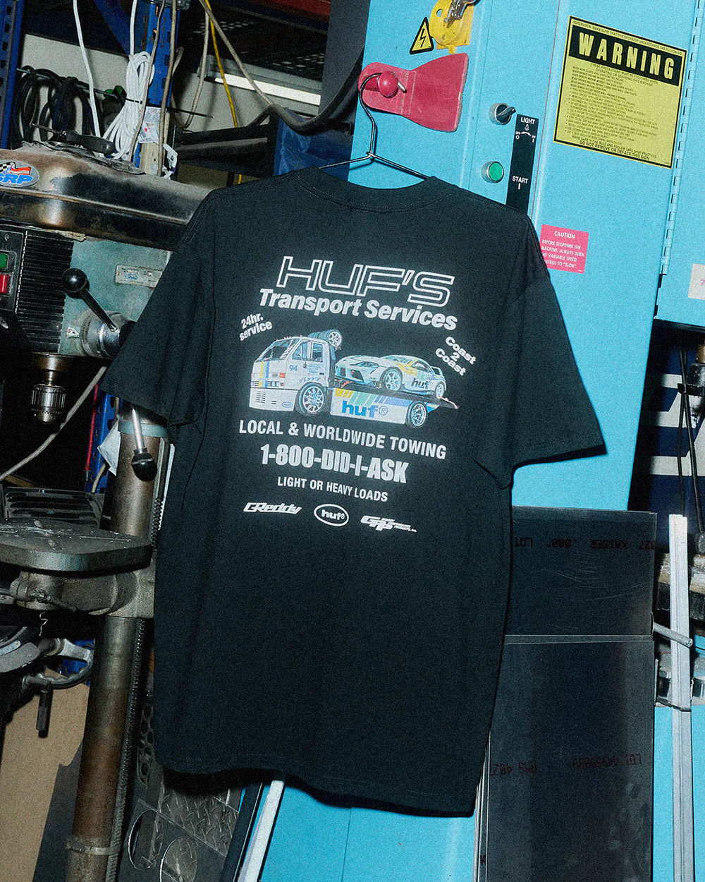 GReddy Performance Parts HUF x GReddy Tow S/S Tee - Black (Collection drops 4/24) - 14210171 - Small