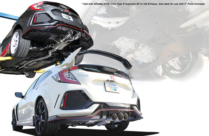 GReddy Performance Parts Honda (FK8) Civic Type R Full 3" Forward Mid-pipe & Front Over-pipe Upgrade - Full 3" Forward Mid-pipe and Front Over-pipe Combo - 10558602