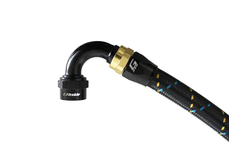GReddy Performance Parts -04 AN Swivel Hose End(s) - Black / Gold anodized - 12800412 - 120deg. Hose-End AN04