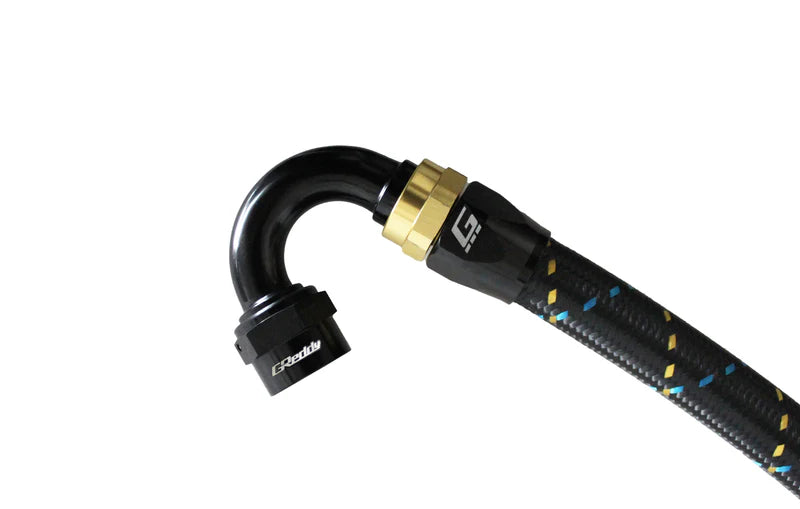 GReddy Performance Parts -04 AN Swivel Hose End(s) - Black / Gold anodized - 12800415 - 150deg. Hose-End AN04