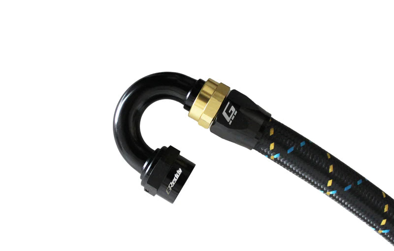 GReddy Performance Parts -04 AN Swivel Hose End(s) - Black / Gold anodized - 12800418 - 180deg. Hose-End AN04