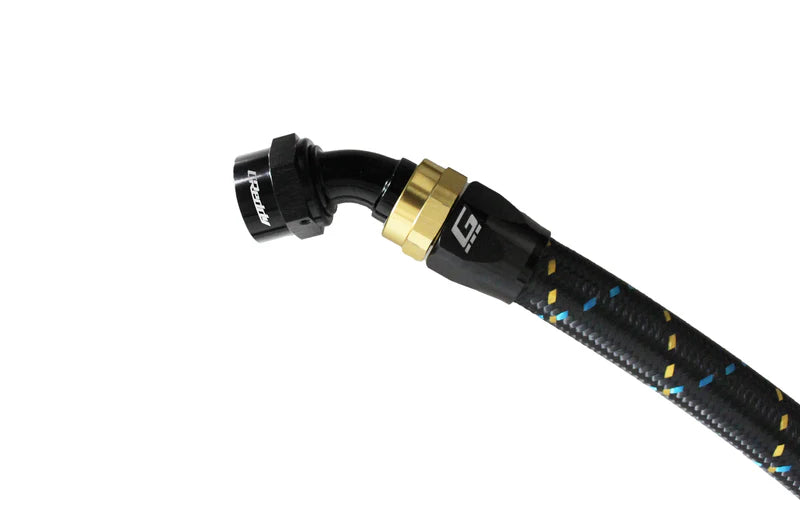 GReddy Performance Parts -04 AN Swivel Hose End(s) - Black / Gold anodized - 12800445 - 45deg. Hose-End AN04