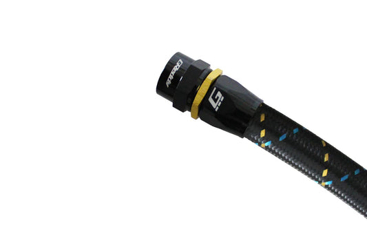 GReddy Performance Parts GReddy -08 AN Swivel Hose End(s) - Black / Gold anodized - 12800800 - Straight Hose-End AN08