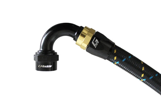 GReddy Performance Parts GReddy -08 AN Swivel Hose End(s) - Black / Gold anodized - 12800812 - 120deg. Hose-End AN08