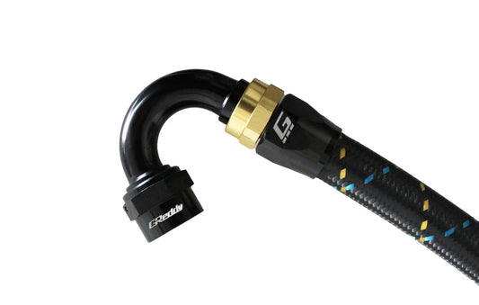 GReddy Performance Parts GReddy -08 AN Swivel Hose End(s) - Black / Gold anodized - 12800815 - 150deg. Hose-End AN08