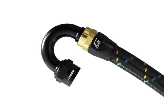 GReddy Performance Parts GReddy -08 AN Swivel Hose End(s) - Black / Gold anodized - 12800818 - 180deg. Hose-End AN08