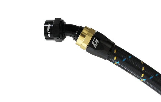 GReddy Performance Parts GReddy -08 AN Swivel Hose End(s) - Black / Gold anodized - 12800830 - 30deg. Hose-End AN08