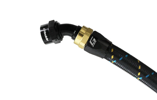 GReddy Performance Parts GReddy -08 AN Swivel Hose End(s) - Black / Gold anodized - 12800845 - 45deg. Hose-End AN08