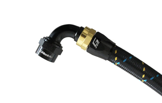 GReddy Performance Parts GReddy -08 AN Swivel Hose End(s) - Black / Gold anodized - 12800890 - 90deg. Hose-End AN08