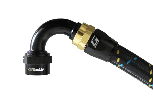 GReddy Performance Parts GReddy -10 AN Swivel Hose End(s) - Black / Gold anodized - 12801012 - 120deg. Hose-End AN10