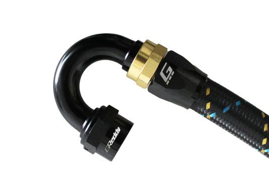 GReddy Performance Parts GReddy -10 AN Swivel Hose End(s) - Black / Gold anodized - 12801018 - 180deg. Hose-End AN10