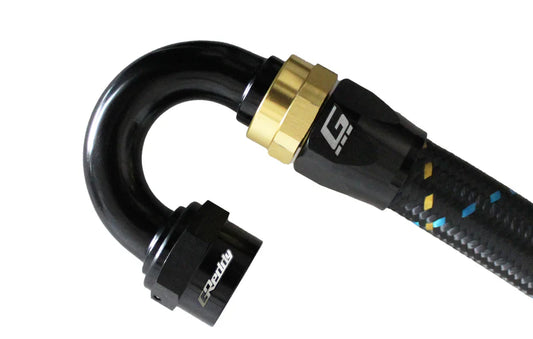 GReddy Performance Parts -16 AN Swivel Hose End(s) - Black / Gold anodized - 12801618 - 180deg. Hose-End AN16