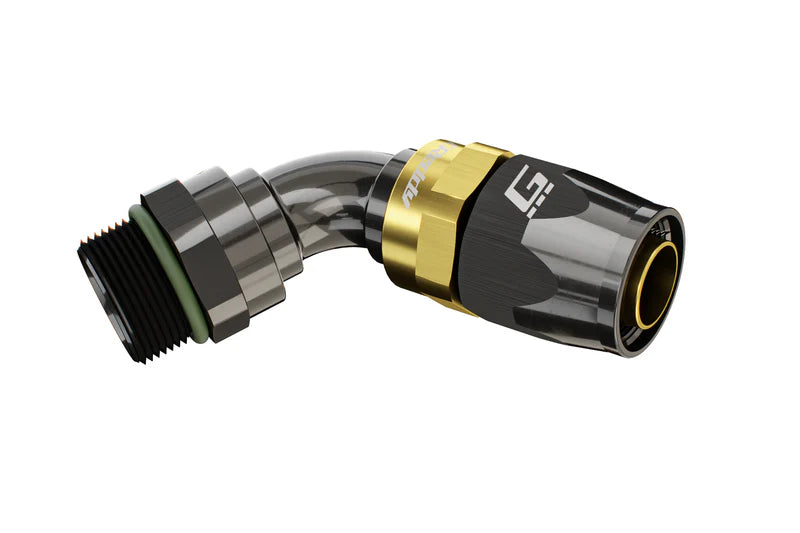 GReddy Performance Parts -10 ORB male Swivel Hose End(s) - Black / Gold anodized - 12811015 - ORB 150deg. Hose-End 10