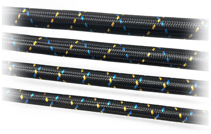 GReddy Performance Parts -4 Nylon Braided Hose(s) - Black / Gold / Blue - 6 Feet P/N 12850406 - GReddy AN04 nylon hose