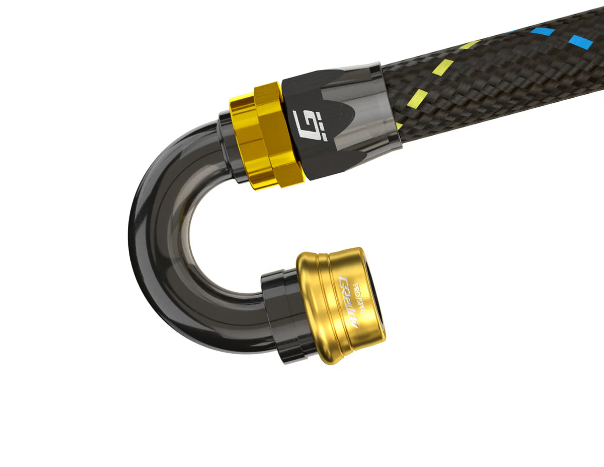 GReddy Performance Parts GREDDY PRO/SPEC 180 DEG. QUICK-RELEASE HOSE END(s) - BLACK/GOLD - 12861218 - 12 Pro/Spec 180 deg. swivel