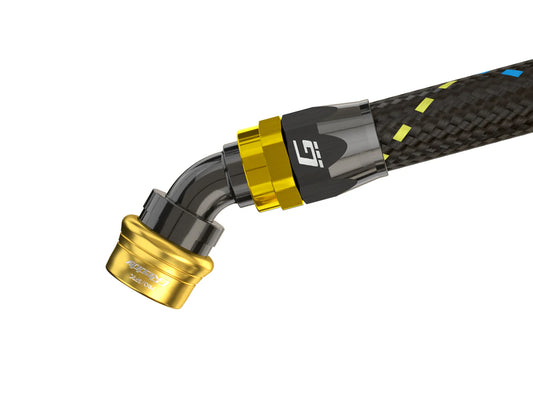 GReddy Performance Parts GREDDY PRO/SPEC 45 DEG. QUICK-RELEASE HOSE END(s) - BLACK/GOLD - 12860445 - 04 Pro/Spec 45 deg. swivel
