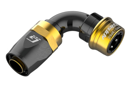 GReddy Performance Parts GREDDY PRO/SPEC 90 DEG. QUICK-RELEASE HOSE END(s) - BLACK/GOLD - 12861690 - 16 Pro/Spec 90 deg. swivel