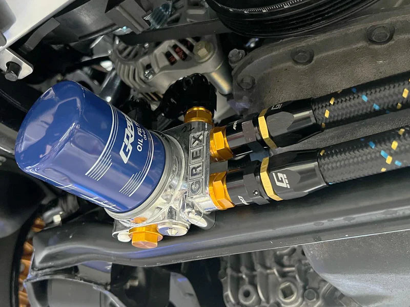 GReddy Performance Parts -10 Nylon Braided Hose(s) - Black / Gold / Blue - 6 Feet P/N 12851006 - GReddy AN10 nylon hose