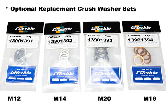 GReddy Performance Parts GReddy Magnetic Oil Drain Plug(s) (or Washer Set) - Replacement for MD-01 & MD-05, M12 Washers and Oil Change Label Set - 13901391