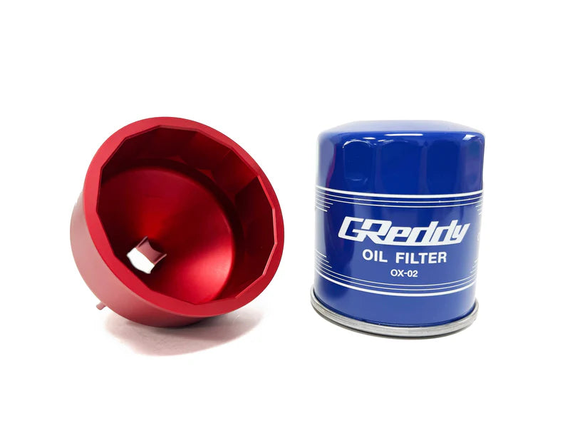 GReddy Performance Parts X Motul Aluminum Funnel / Oil Filter Removal Tool & GReddy Sports Oil Filter Set(s) - 13901601-OX03 - M32xP3.5 / K64 / H84 / 3/4-16UNF = Nis. RB26