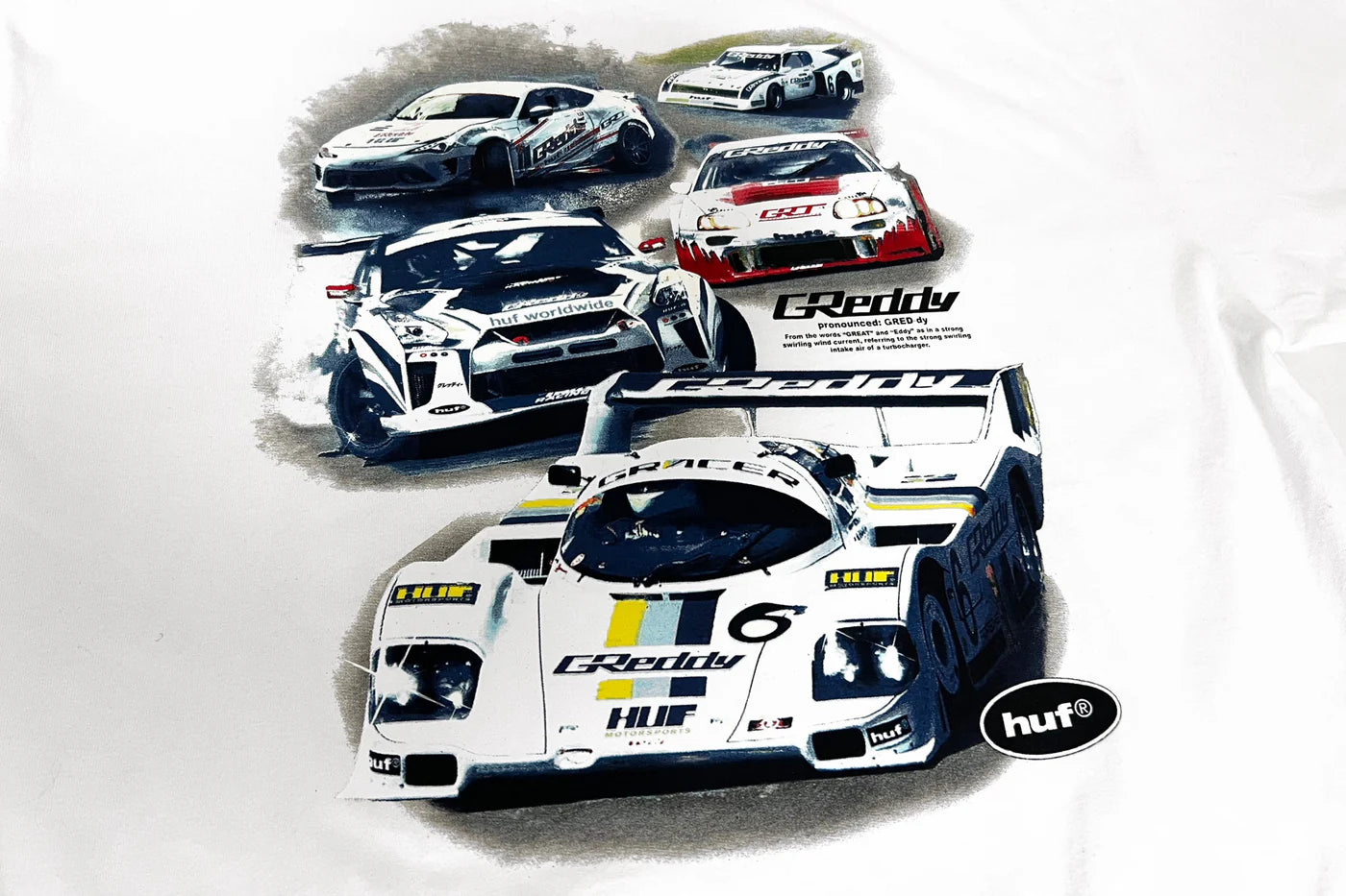 GReddy Performance Parts HUF x GReddy Racing Team S/S Tee - White - 14200023 - Large